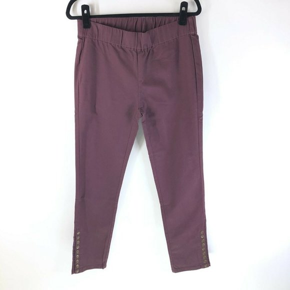 Soft Surroundings Womens Skinny Jeans Pull On Ankle Button Detail Purple PS - Picture 1 of 3